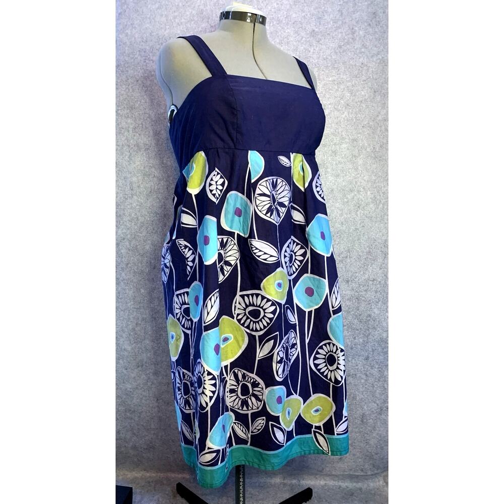 OC By OC Navy Modern Floral Sundress, Women’s Size 12, Summer Vacation Coastal